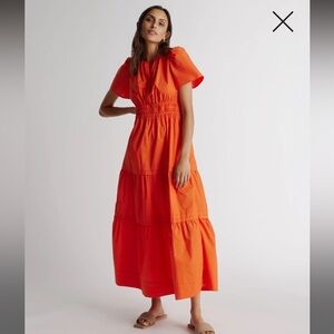 Quince 100% Organic Cotton Poplin Tiered Maxi Dress